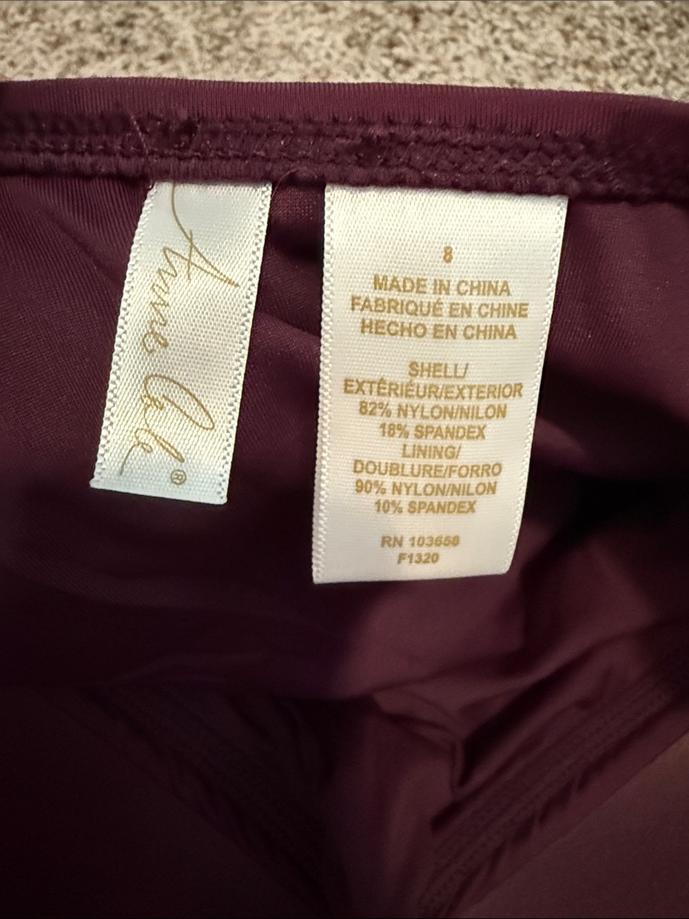Women’s plum once piece swimsuit - Picture 3 of 3